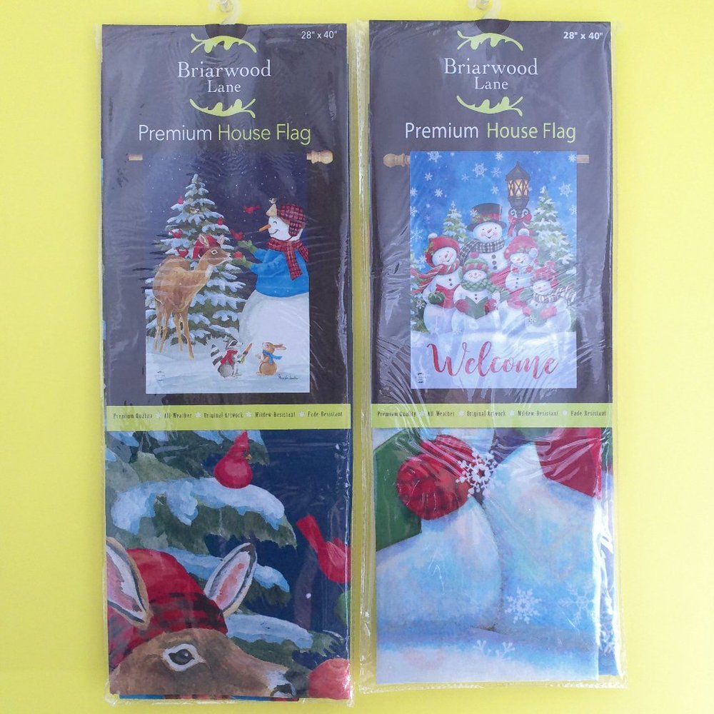2 pack - Christmas (40" x 28") Outdoor House Flags